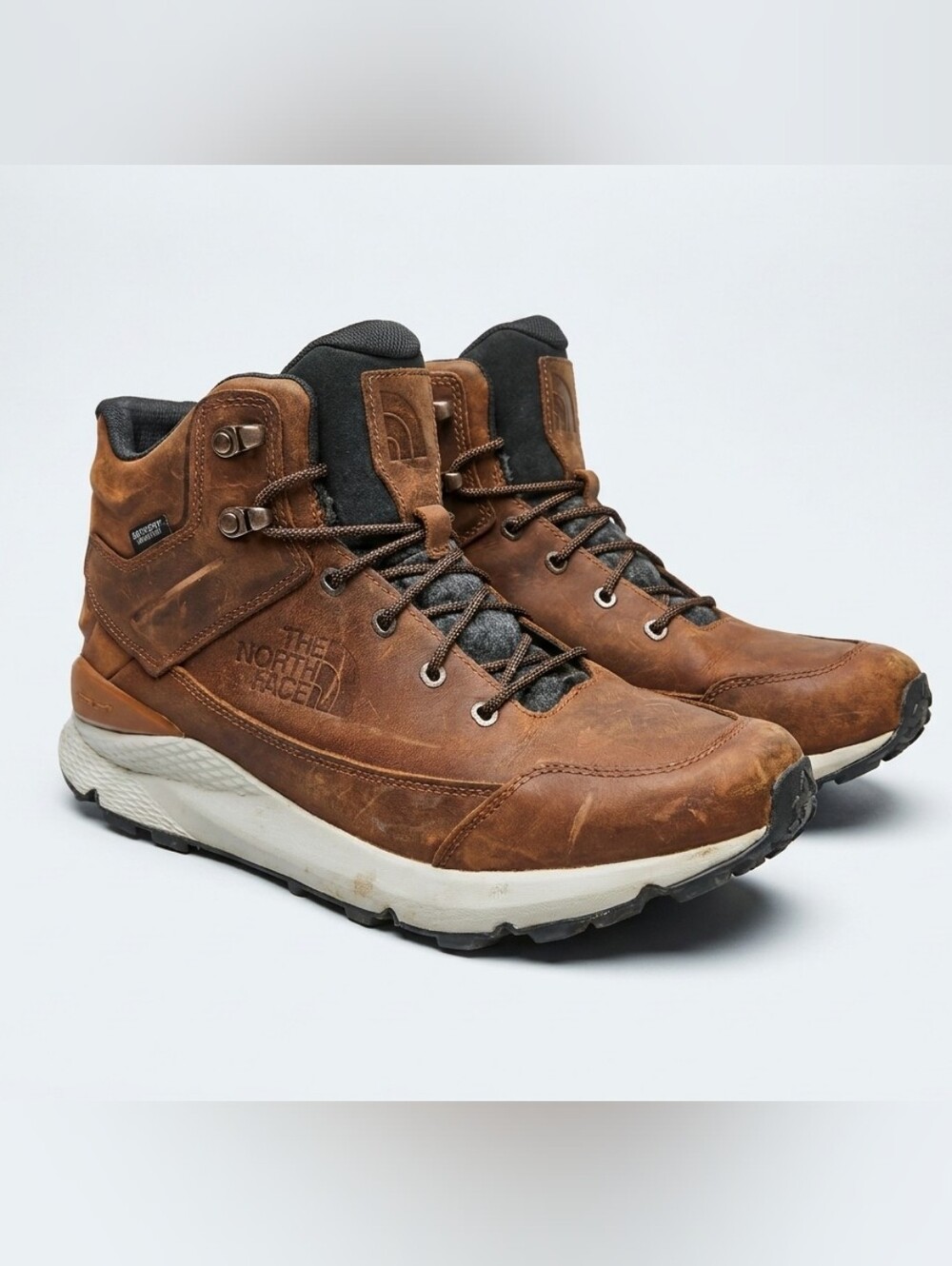 The North Face Men's Brown Leather Waterproof Hiking Boots Size 12